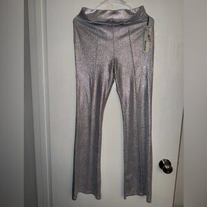 Discovery Silver Metallic Flared Pants